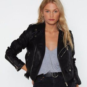 NastyGal Let It Ride Faux Leather Moto Jacket